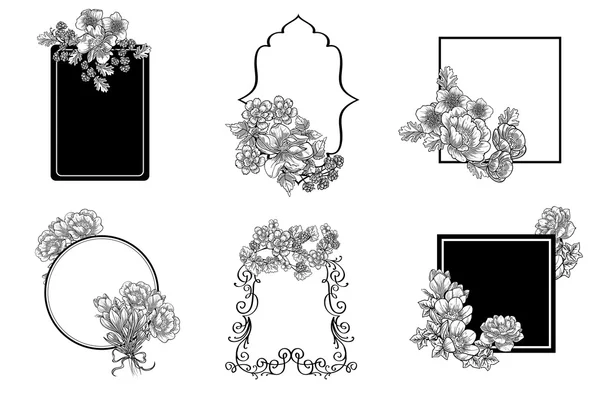 Uppsättning abstrakta blommor bakgrunder — Stock vektor