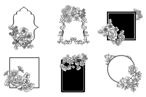 Reihe von abstrakten Blumen Hintergründe — Stockvektor