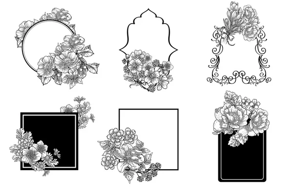 组的抽象花卉背景 — 图库矢量图片