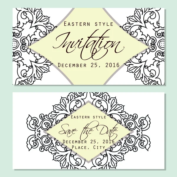 Tarjeta de invitación de boda — Vector de stock