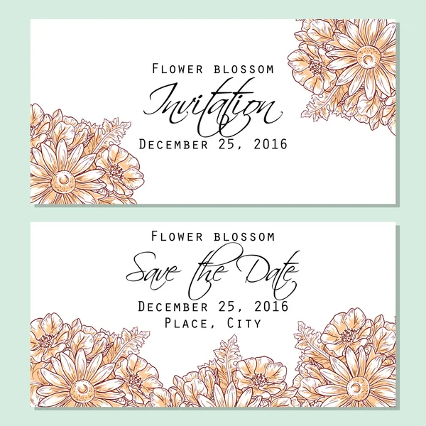 Tarjeta de invitación de boda — Vector de stock