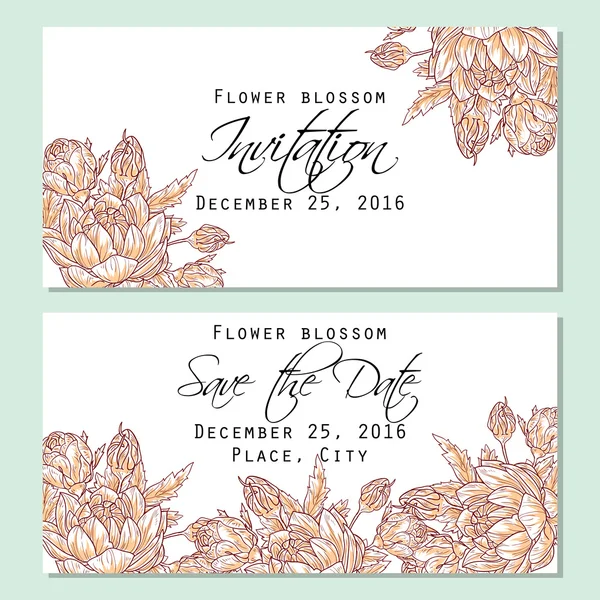 Tarjeta de invitación de boda — Vector de stock