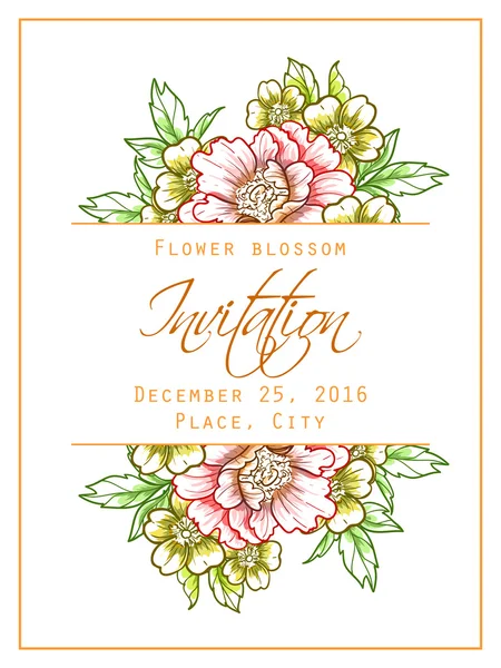 Tarjeta de invitación de boda — Vector de stock