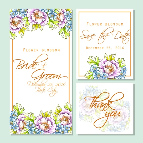 Tarjeta de invitación de boda — Vector de stock