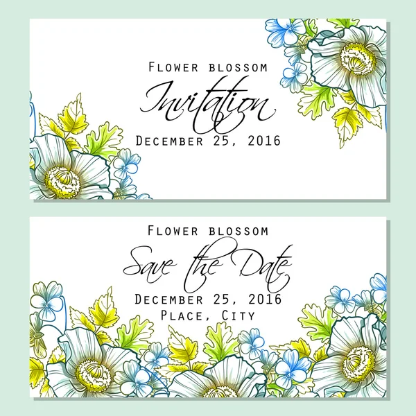 Tarjeta de invitación de boda — Vector de stock