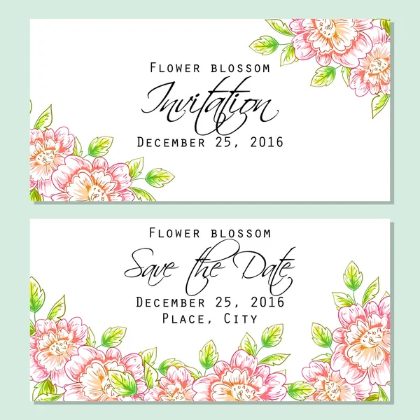 Tarjeta de invitación de boda — Vector de stock