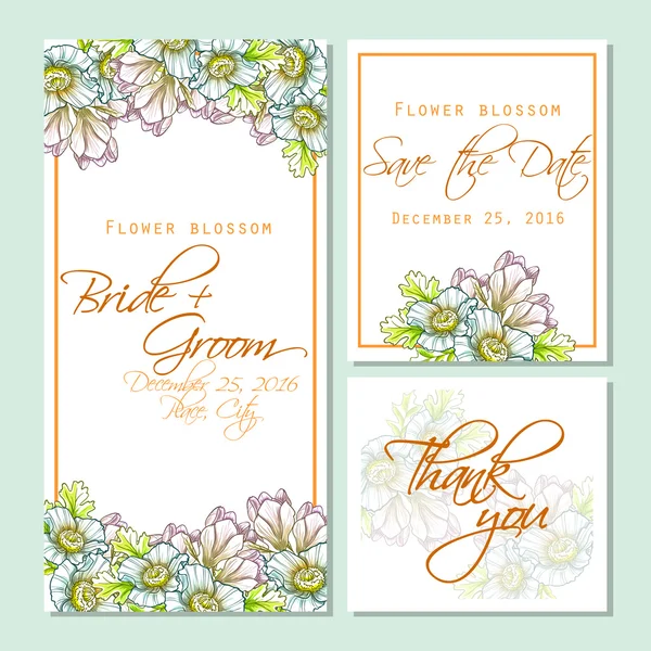 Tarjeta de invitación de boda — Vector de stock