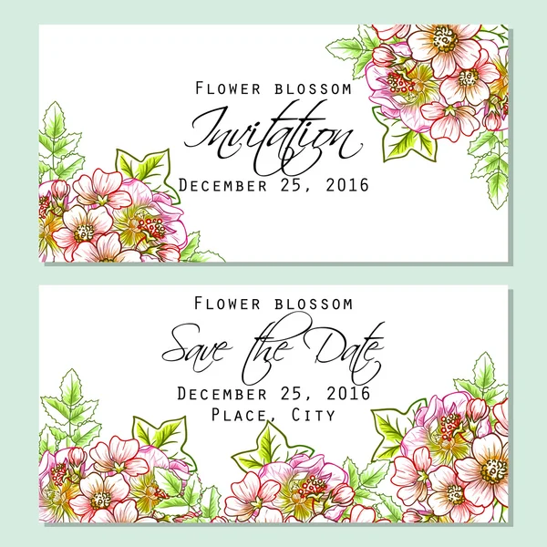 Tarjeta de invitación de boda — Vector de stock