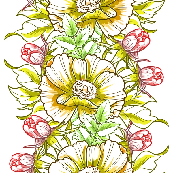 Motif floral sans couture — Image vectorielle