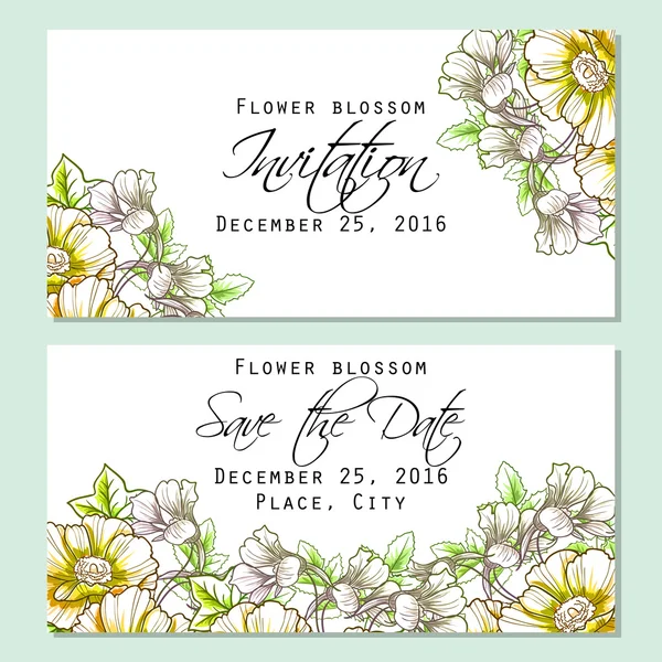 Tarjeta de invitación de boda — Vector de stock