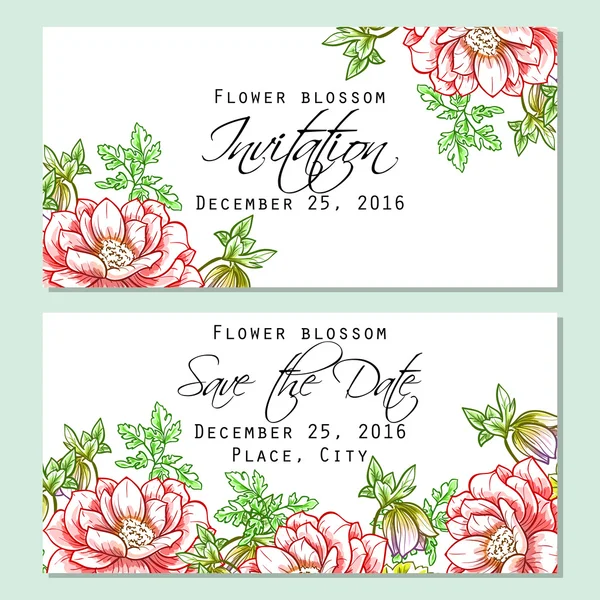 Tarjeta de invitación de boda — Vector de stock