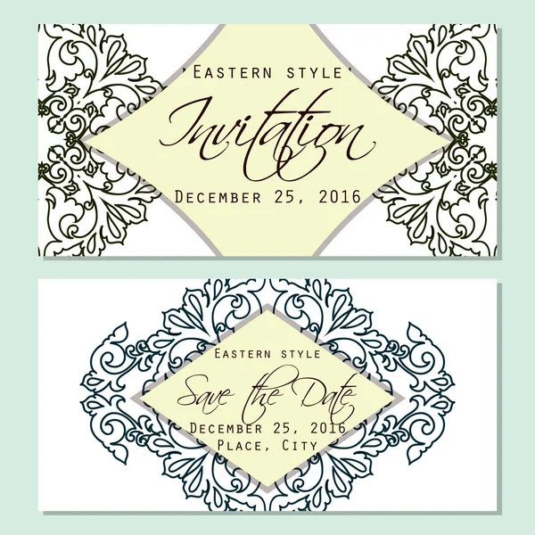 Tarjeta de invitación de boda — Vector de stock