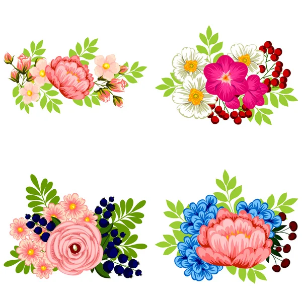 Elegance Flowers set — Stock Vector