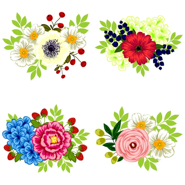 Elegance Flowers set — Stock Vector