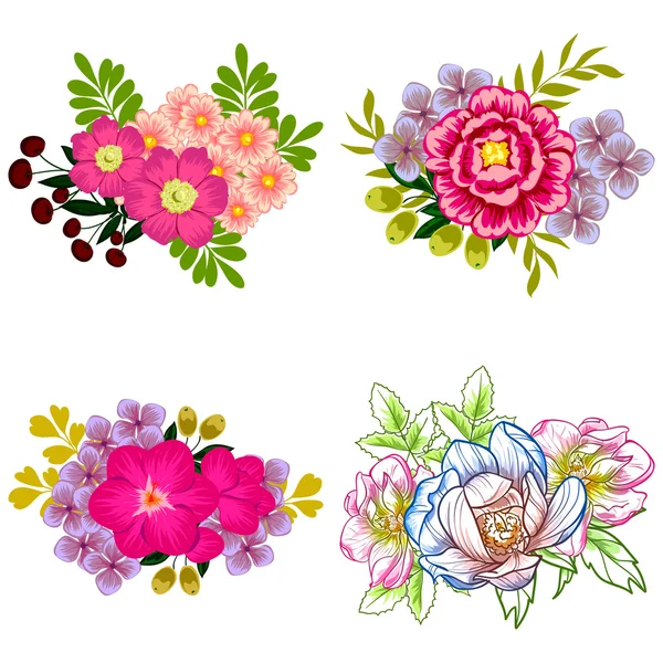Elegancia Set de flores — Vector de stock