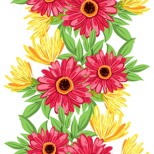 Bloemen naadloos patroon — Stockvector