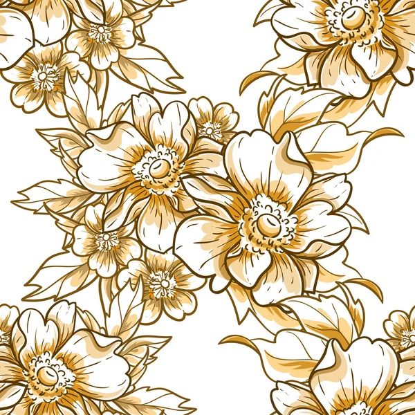 Bloemen naadloos patroon — Stockvector