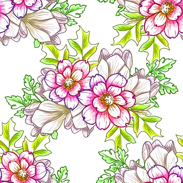 Motif floral sans couture — Image vectorielle