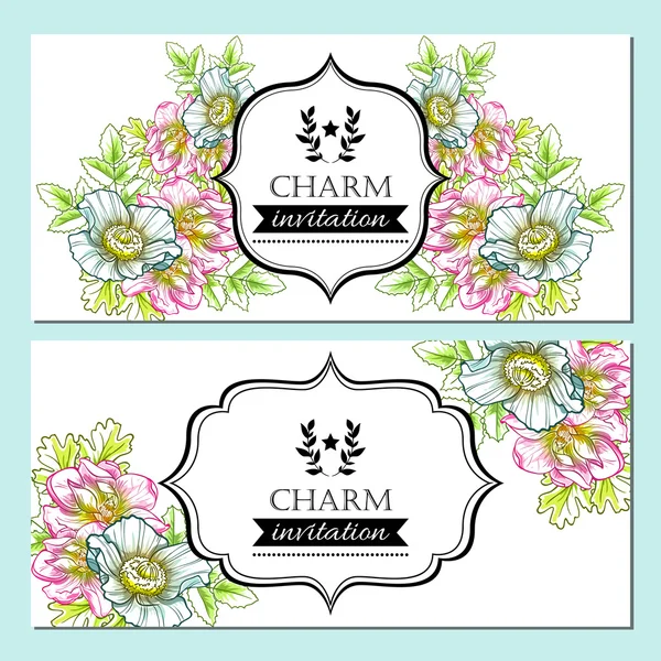 Tarjeta de invitación de boda — Vector de stock