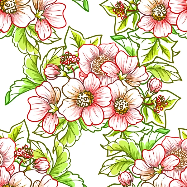 Motif floral sans couture — Image vectorielle