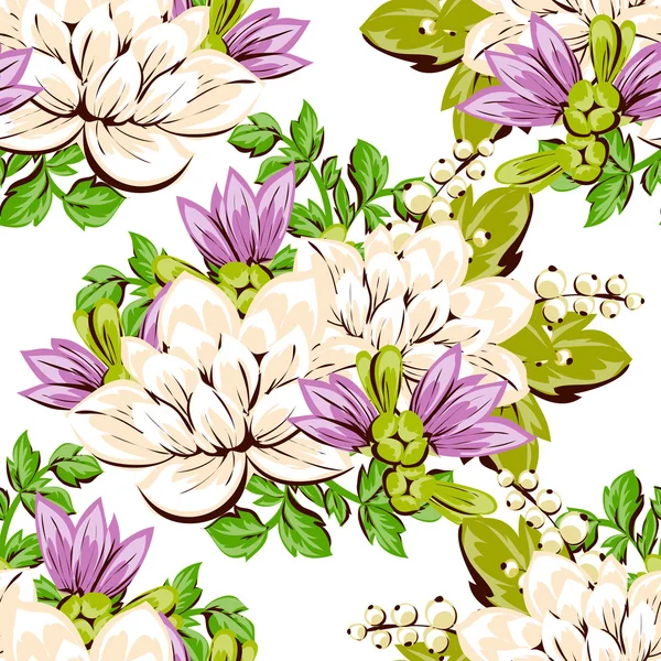 Motif floral sans couture — Image vectorielle