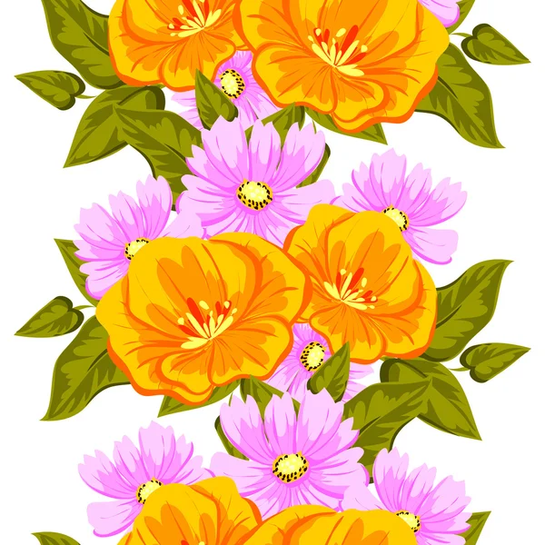 Bloemen naadloos patroon — Stockvector