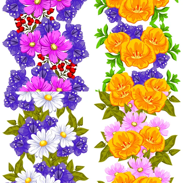 Bloemen naadloos patroon — Stockvector