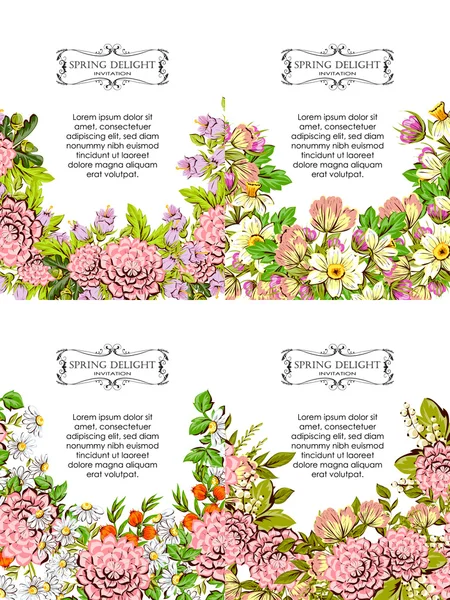 Carte d'invitation avec des éléments floraux — Image vectorielle