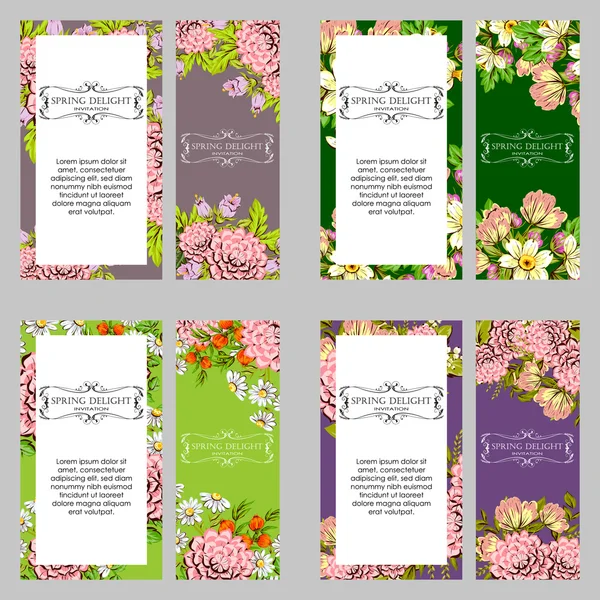 Invitation card with floral elements — Stock Vector