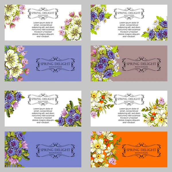 Carte d'invitation avec des éléments floraux — Image vectorielle