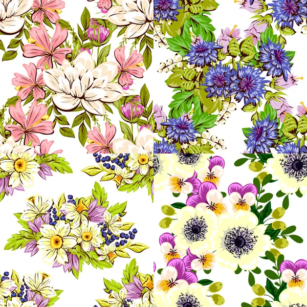 Motif floral sans couture — Image vectorielle