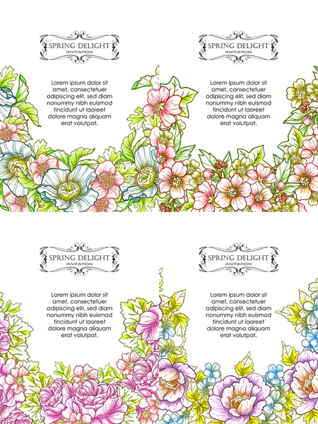 Tarjeta de invitación con elementos florales — Archivo Imágenes Vectoriales