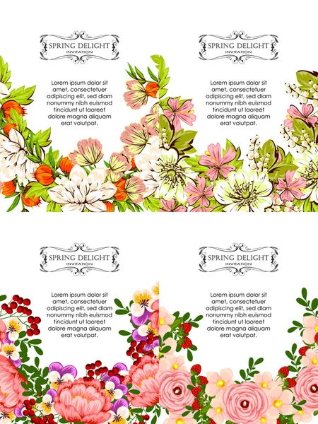 Carte d'invitation avec des éléments floraux — Image vectorielle