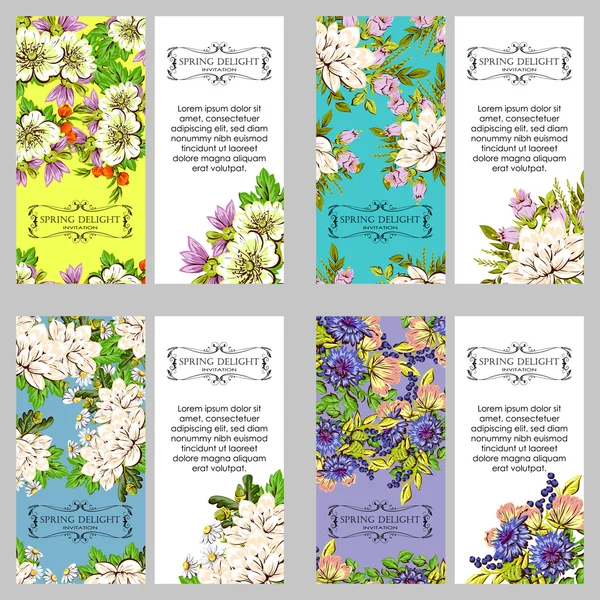 Carte d'invitation avec des éléments floraux — Image vectorielle