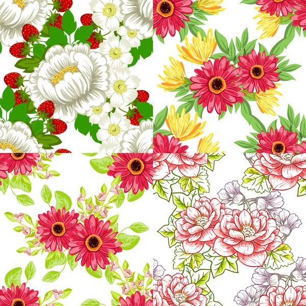 Bloemen naadloos patroon — Stockvector