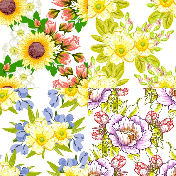 Motif floral sans couture — Image vectorielle