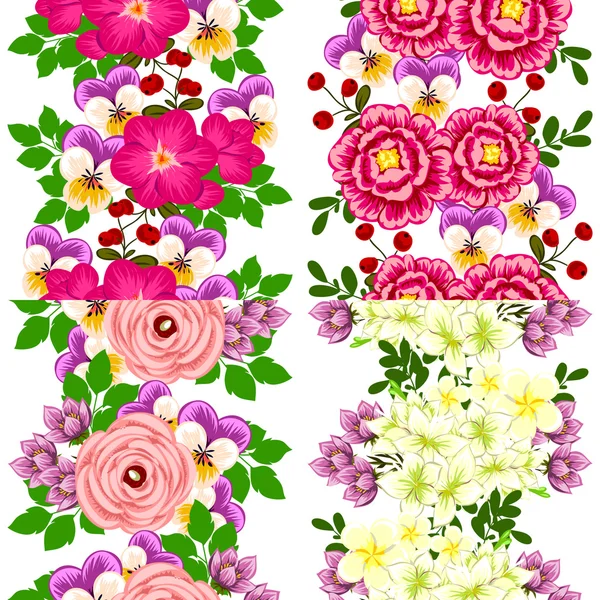 Bloemen naadloos patroon — Stockvector