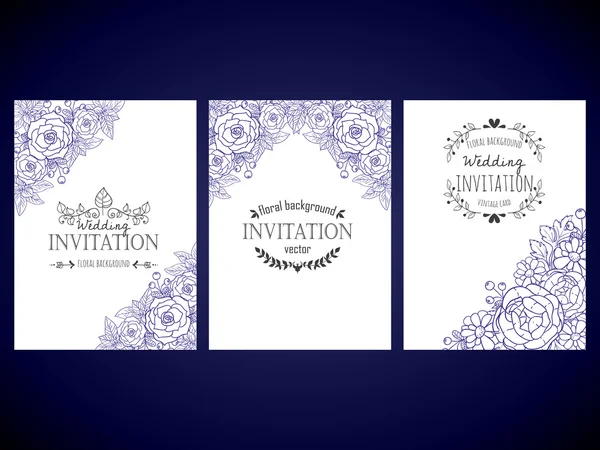 Invitation card with floral elements — Stock Vector