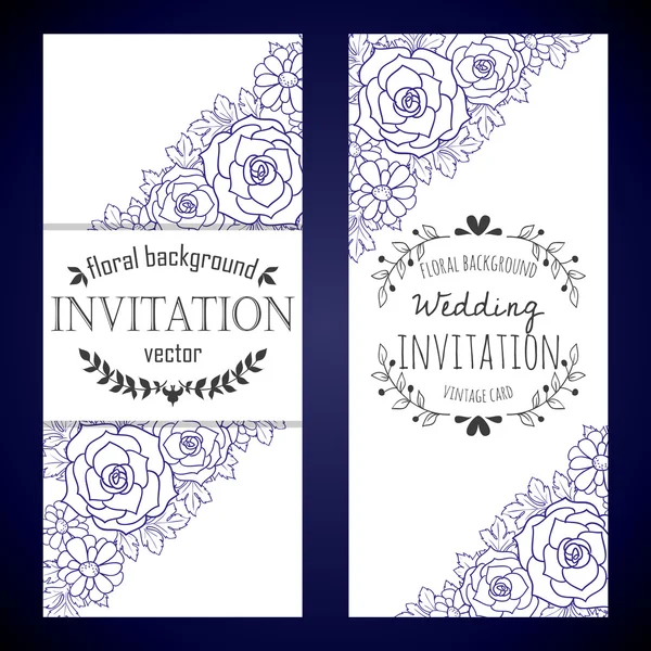 Invitation card with floral elements — Stock Vector