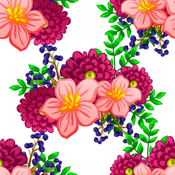 Bloemen naadloos patroon — Stockvector