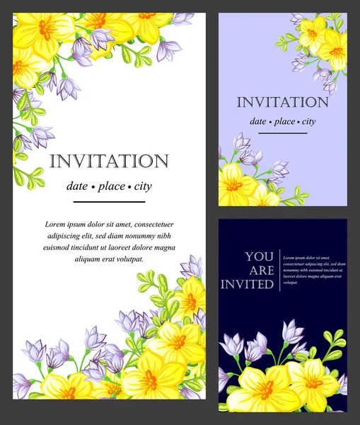 Cartão de convite com elementos florais —  Vetores de Stock