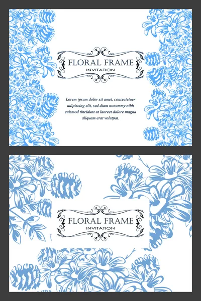 Carte d'invitation avec des éléments floraux — Image vectorielle