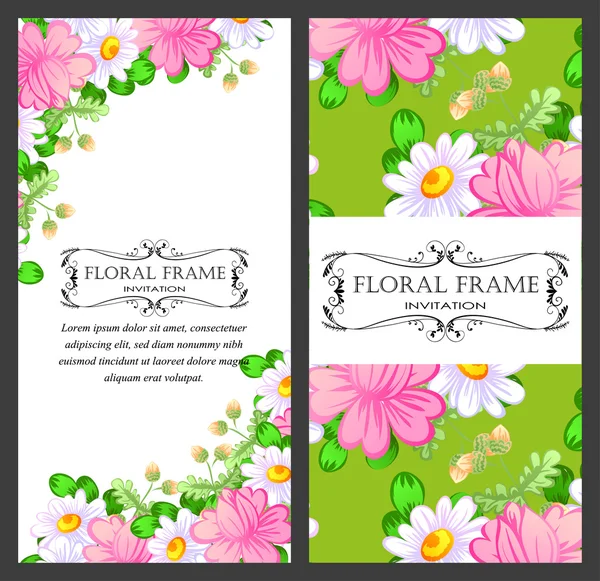 Carte d'invitation avec des éléments floraux — Image vectorielle