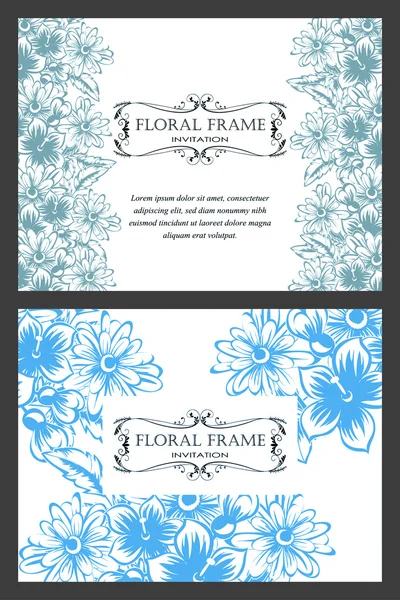 Tarjeta de invitación con elementos florales — Archivo Imágenes Vectoriales