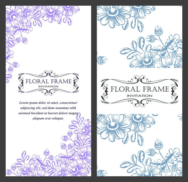 Carte d'invitation avec des éléments floraux — Image vectorielle