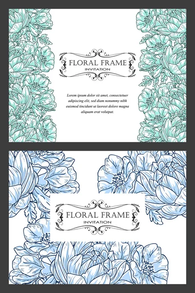 Carte d'invitation avec des éléments floraux — Image vectorielle