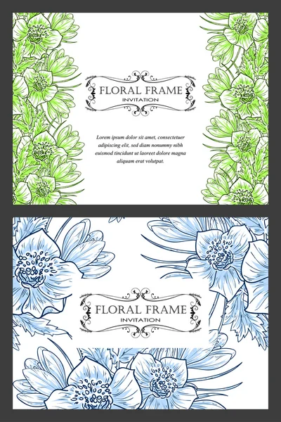 Carte d'invitation avec des éléments floraux — Image vectorielle