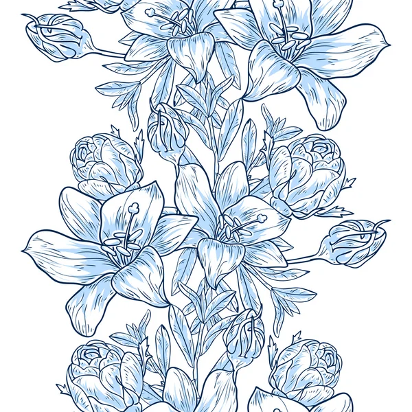 Motif floral sans couture — Image vectorielle