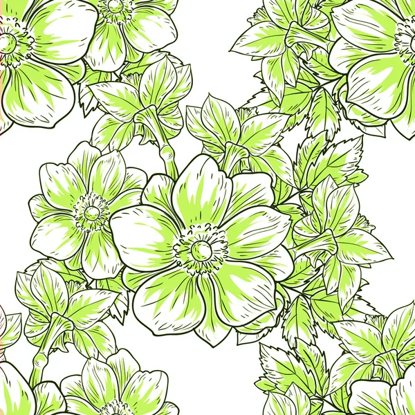 Motif floral sans couture — Image vectorielle