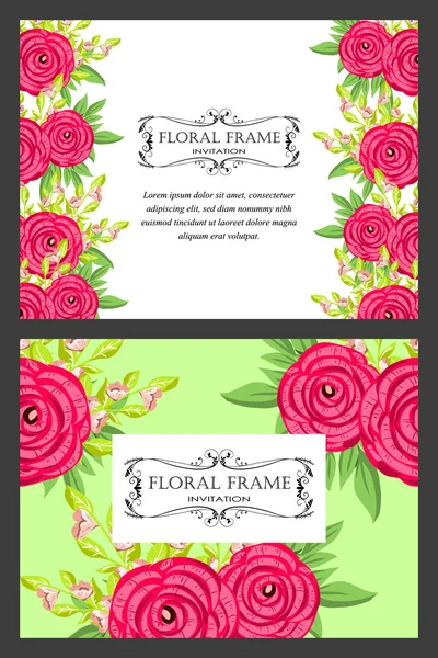 Invitation card with floral elements — Stock Vector
